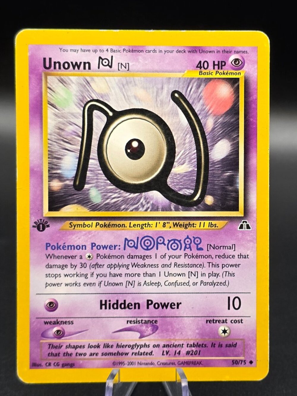 Pokemon - Unown N - Non Holo - 50/75 - 1st Edition - Neo Discovery HP